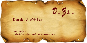 Denk Zsófia névjegykártya